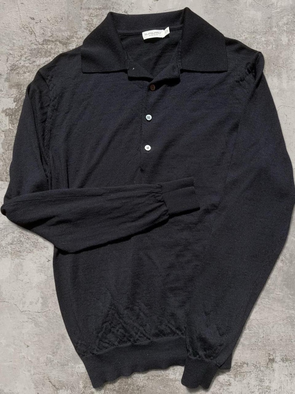 Suit Supply Pure New Wool Sweater In Black Mens XL READ